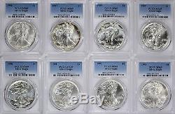 1986-2017 American Silver Eagles Complete 32-Coin Set Each Graded PCGS MS69