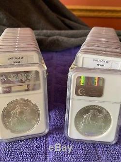1986 2017 Complete (32 Coins) American Silver Eagle Set Ngc Certified Ms-69