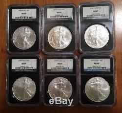 1986 2017 MS69 COMPLETE 32 COIN AMERICAN SILVER EAGLE SET NGC Retro
