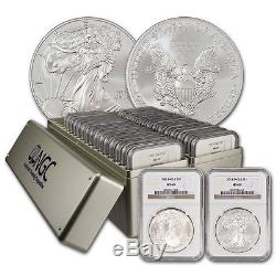 1986-2017 Silver American Eagle Set NGC (MS69) 2 NGC Boxes 32 coins total