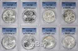 1986-2018 American Silver Eagles Complete 32-Coin Set Each Graded PCGS MS69