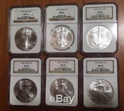 1986 2018 COMPLETE 33 COIN AMERICAN SILVER EAGLE SET NGC MS 69 Red Boxes #1