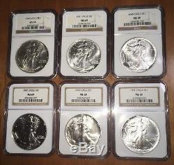 1986 2018 MS69 COMPLETE 33 COIN AMERICAN SILVER EAGLE SET NGC with2 NGC Boxes