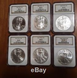1986 2018 Ms69 Complete 33 Coin American Silver Eagle Set Ngc
