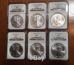 1986 2018 Ms69 Complete 33 Coin American Silver Eagle Set Ngc
