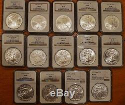1986-2019 Complete Set $1 American Silver Eagles NGC Certified MS-69 34-Coins