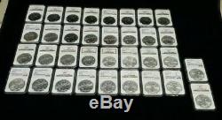 1986-2019 Silver American Eagle 34 Coin Set all NGC MS69 plus NGC Box
