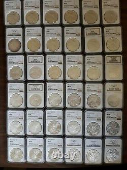 1986-2020 AMERICAN SILVER EAGLE MS69 + 2021 MS70 (36 coin set) NGC