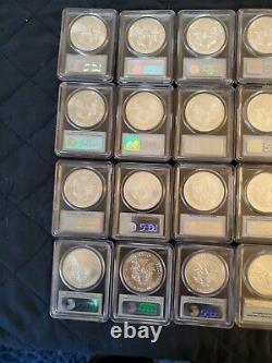 1986-2020 American Silver Eagle Complete 35 Coin Set PCGS MS69 w 2001-2020 FS