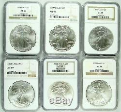 1986-2020 American Silver Eagle NGC MS69 Complete Set 35 Coins FREE SHIP (2)