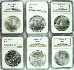 1986-2020 American Silver Eagle NGC MS69 Complete Set 35 Coins FREE SHIPPING