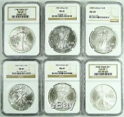 1986-2020 American Silver Eagle NGC MS69 Registry Set 35 Coins