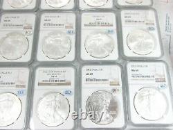 1986-2020 American Silver Eagles 35-Coin Set Each Graded NGC MS69 Q4F4