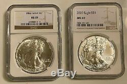 1986 2020 Complete Set 35 Coin American Silver Eagle Ngc Ms 69