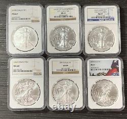 1986-2021 American Silver Eagles Complete 37 Coin Set Each Graded NGC MS69