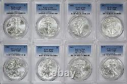 1986-2021 American Silver Eagles Complete 37-Coin Set Each Graded PCGS MS69