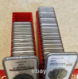 1986 2021 COIN AMERICAN SILVER EAGLE COMPLETE SET (36 coins) NGC MS 69 #1
