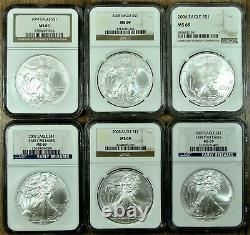 1986-2021 NGC MS69 American Silver Eagle Complete Set 36 Coins Type 1