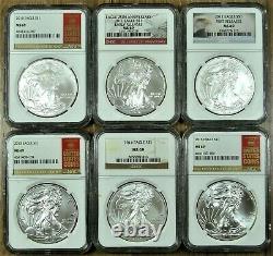 1986-2021 NGC MS69 American Silver Eagle Complete Set 36 Coins Type 1