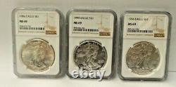1986 2021 T1 American Silver Eagle 1 oz 36 Coin Set NGC MS69 J377
