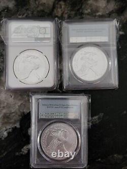 1986 2023 COMPLETE 39 AMERICAN SILVER EAGLE COIN SET (Mix NGC & PCGS) MS69