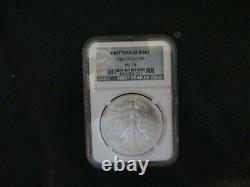 1986 American Silver Eagle 1oz. 999 Silver Dollar Ngc Ms70