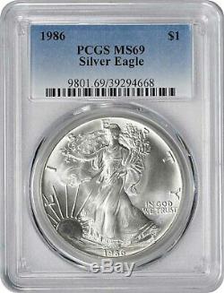 1986 American Silver Eagle Dollar MS69 PCGS Mint State 69