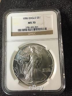 1986 American Silver Eagle NGC MS 70