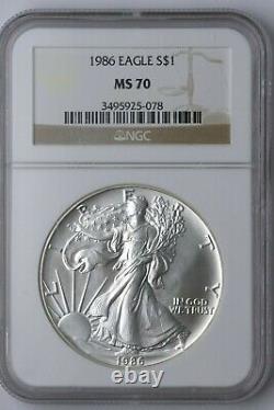 1986 American Silver Eagle NGC MS 70
