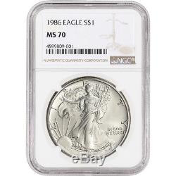 1986 American Silver Eagle NGC MS70