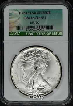 1986 American Silver Eagle NGC MS70 First Year of Issue