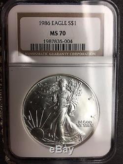 1986 American Silver Eagle NGC MS70 Problem Free