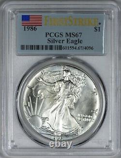 1986 American Silver Eagle PCGS MS67 Very Scarce First Strike