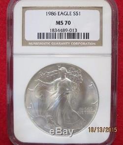 1986 MS 70 American Eagle Silver Dollar