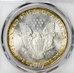 1986 MS67 American Eagle Silver Dollar Coin MONSTER RAINBOW TONING