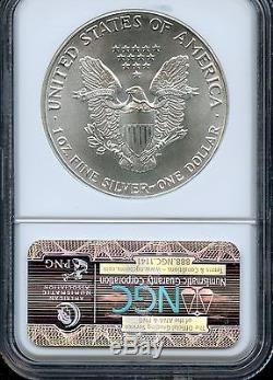 1986 NGC MS70 American Silver Eagle 1 oz. 9993 Silver $1 BN25 P