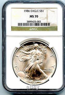 1986 Ngc Ms70 (perfect) 1st Year American Silver Eagle! Buy It Now 1175.00