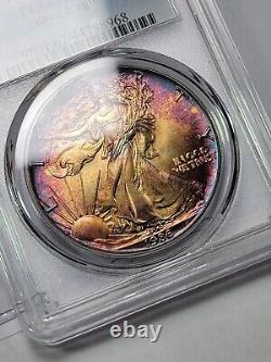 1986 PCGS MS67 Monster Toned American Silver Eagle