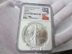 1986(S) Silver American Eagle NGC MS69 Mercanti Signed Label