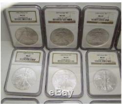 1986 thru 2009 NGC MS 69 American Silver Eagle 24 Coin Graded Set 1996 1994