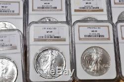 1986 to 2005 American Eagle Silver Dollar Set NGC Brown Label all Certified MS69