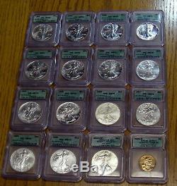 1986 to 2011 P, W, S ALL MS70 ICG Complete Set American Silver Eagles Dollars