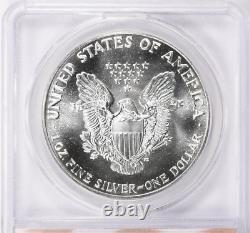 1987 $1 American Silver Eagle Anacs Ms70 Flag Label