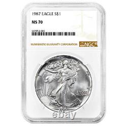 1987 $1 American Silver Eagle NGC MS70 Brown Label