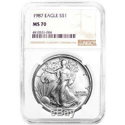 1987 $1 American Silver Eagle NGC MS70 Brown Label