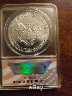 1987 ANACS AMERICAN SILVER EAGLE MS70 authenticated #2001930402