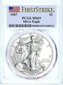 1987 American Silver Eagle $1 PCGS MS69 FIRST STRIKE