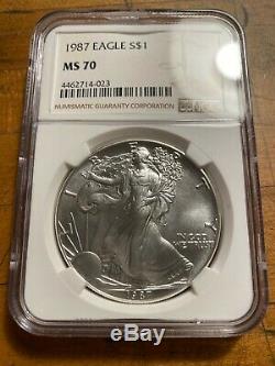 1987 American Silver Eagle Ms70 Ngc