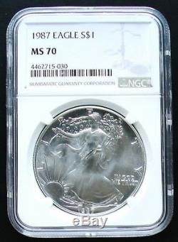1987 Silver American Eagle NGC MS70 Perfect Mint State