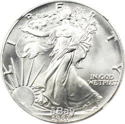 1987 Silver Eagle $1 NGC MS70 American Eagle Silver Dollar ASE
